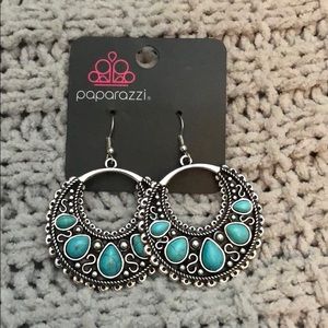 Silver tone & turquoise earrings